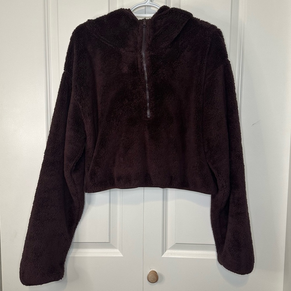 Ardene Chocolate Cozy Fleece Half Zip Hoodie